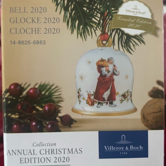 BRAND NEW VILLEROY & BOCH ANNUAL CHRISTMAS BELL ORNAMENT 2020 - Picture 1 of 5